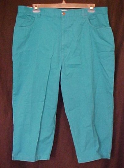 New Teal Blue Capri Pants Size 22W 22 Plus Size Clothing 811291