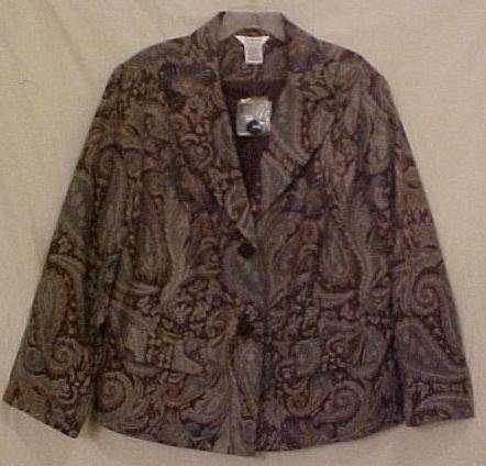 New Paisley Print Blazer Suit Jacket Size 22W 24W Plus Size Womens Clothing 811411