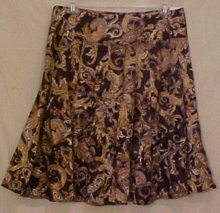 Paisley Chocolate Brown Skirt 18 Misses Career Wear Clothing 811541