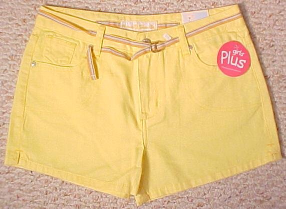 New Arizona Yellow Shorts Size 14.5 14+ Plus Size Girls Fashions 200451