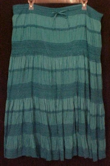 New Bohemian Style Skirt Teal KAS $108 Plus Size 2X 22 24 Plus Size Women Clothing 200761-2