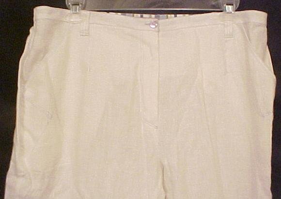 New Alain Weiz Linen Off White Pants Plus Size 20 20W Plus Size Women Clothing 200501