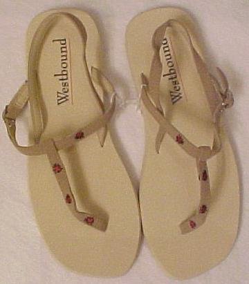 New Size XL 9.5 - 10.5 Tan Lady Bug Sandals Sandal Shoe 200631