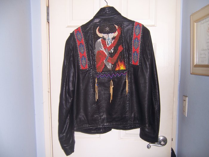 Great Custom Made Beaded Leather Jacket