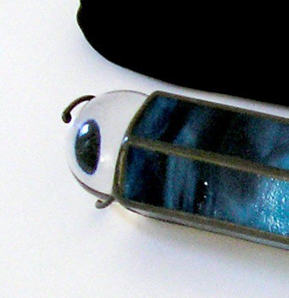 Vintage Kaleidoscope Stained Glass, Joanne Falandysz 1986, Cobalt Blue, Unique Gift, Made by Artist