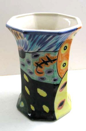 Modern Unique Vase Artistic Decor, Hand Painted Vase, Hand Glazed Vase, Modern Art,