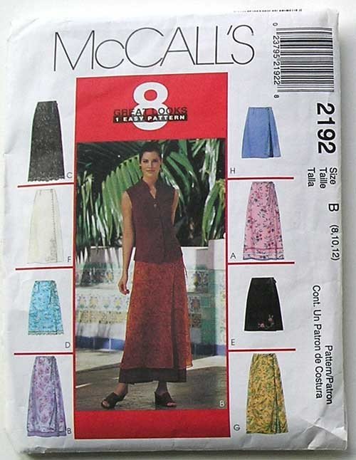 McCall's 2192, Sizes 8,10.12, Several Versions of a Great Looking Skirt in 1 Easy Pattern.