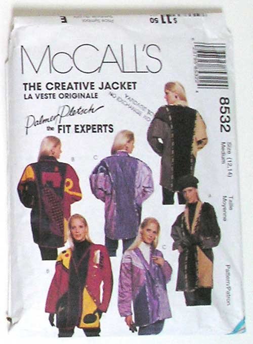 The Creative Jacket McCalls 8532 - Retro 1980s Sewing Pattern - Size 12,14