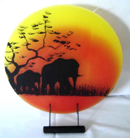 African Elephant Plate Candle