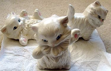 Lot 3 Ceramic Porcelain Kitten Figurines
