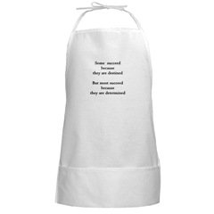 Determined White Long BBQ Grilling Apron