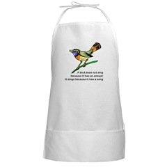 Songbird Long White Grill Cooking Apron