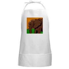 Elephant BBQ White Long Grill Cook Apron