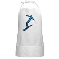 Water Ski BBQ Barbeque Grilling Long White Cooking Apron