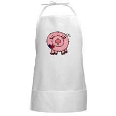 Folk Pig BBQ Chef Long White Apron