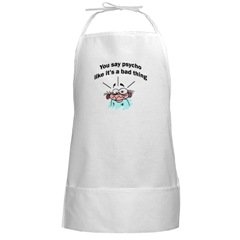 Psycho chef BBQ Cooking Grilling Long White Apron