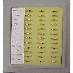 Birthstone Rings 24 Wholesale Display Packs