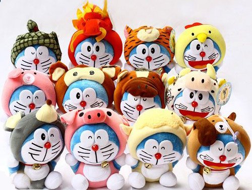 Doraemon (Ding Dang) Chinese Zodiac Plush Set