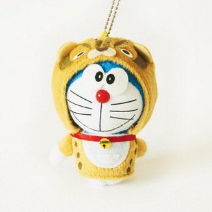 Doraemon/DingDang Cosplay Tiger Plush Toy Keychain
