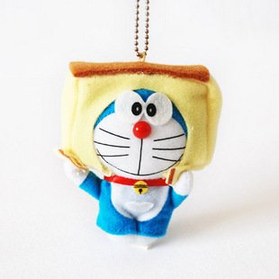 Doraemon/DingDang Cosplay Delicious Cake Plush Toy Keychain
