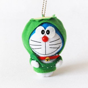 Doraemon/DingDang Cosplay Green Tortoise Plush Toy Keychain