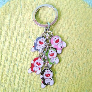 5 Colorful Doraemon/DingDang Stainless Steel Keychain