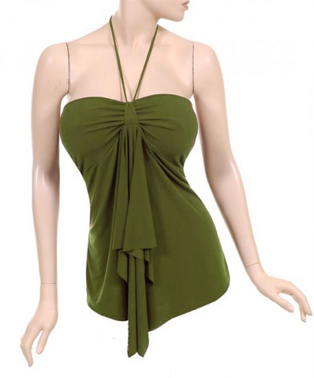 Plus Size Green String Halter Top