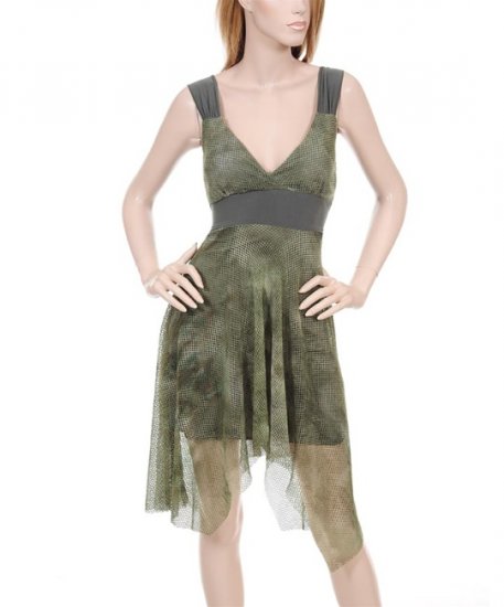 Olive Green Net Layered Dress Slip