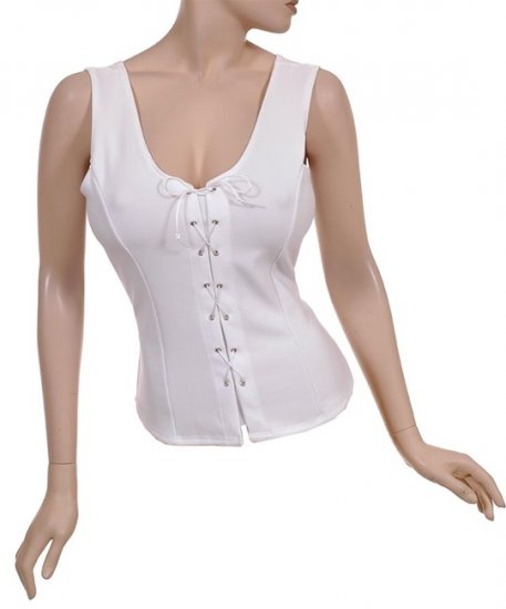 White Bustier Style Corset Bohemian Top