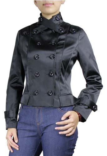 Double-Breasted Military Button Jacket