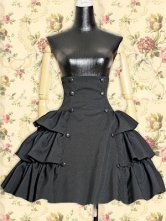 Button Accent Underbust Ruffle Tiered SKirt