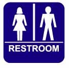 Unisex Restroom Sign-8" X 8"