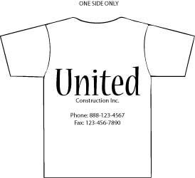 24 Custom Screen Printing on T-shirts- Single Color Single Side (White Shirts only)