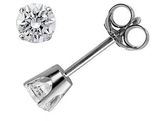 Diamond Solitaire Stud Earrings 1/2 Carat (ctw) in 14K White Gold