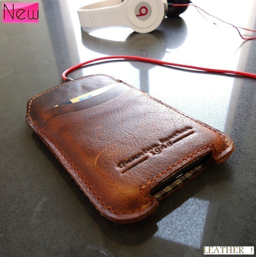 genuine natural vintage leather Case For Samsung Galaxy s2 book wallet handmade id