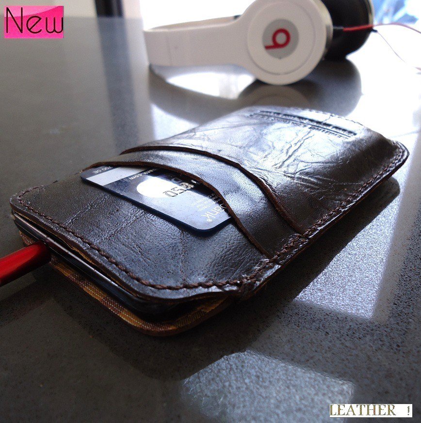 genuine real leather Case cover fit i 9000 pocket card Samsung GALAXY S II 2 s2