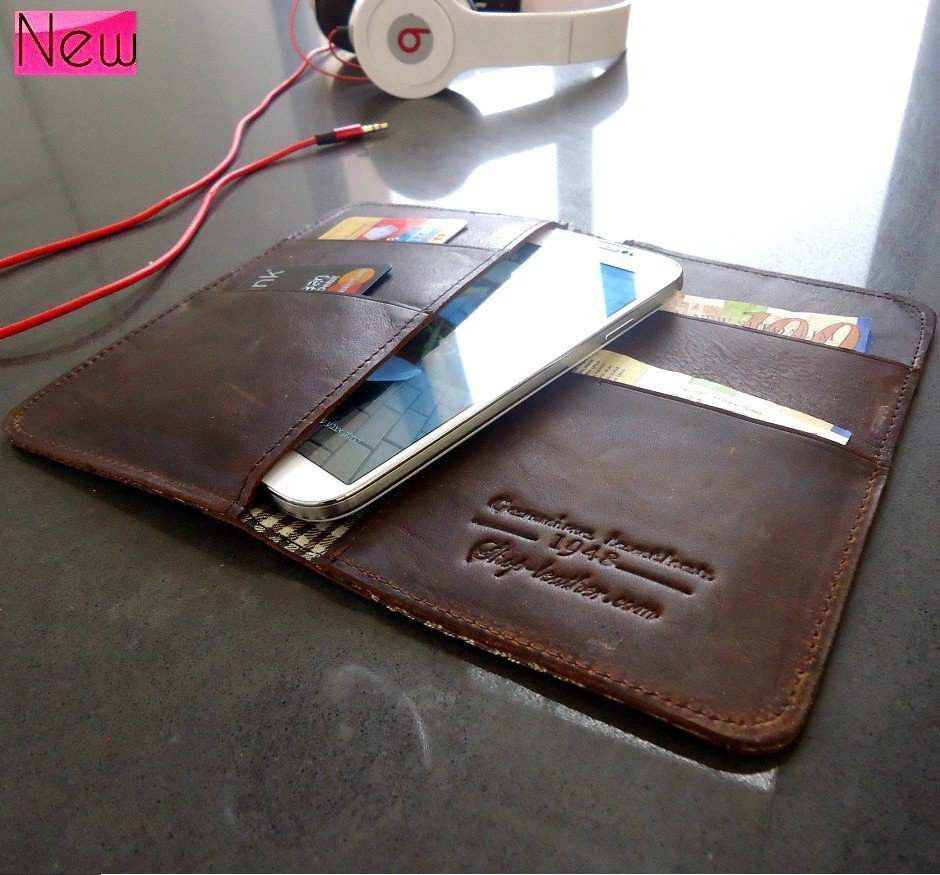 genuine vintage leather Case for Samsung Galaxy S4 4 book wallet handmade s3 htc