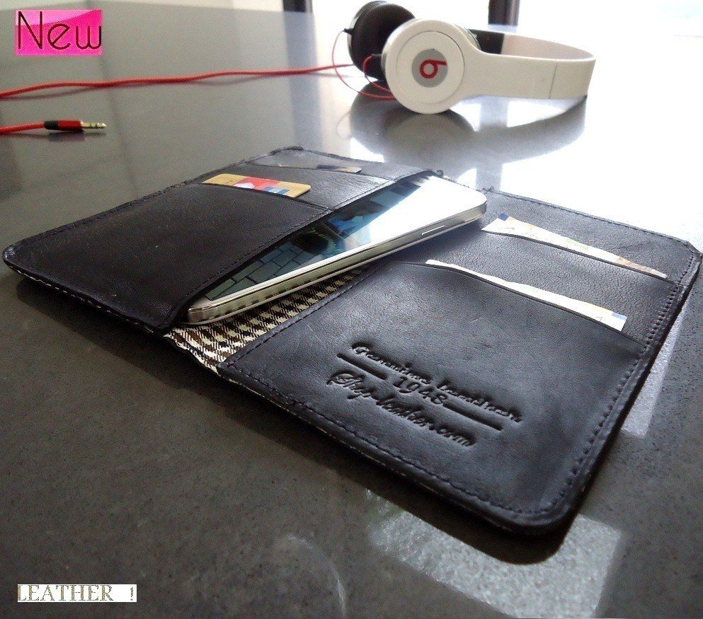 genuine real leather Case for Samsung Galaxy S4 s 4 book wallet handmade s3 3 ID