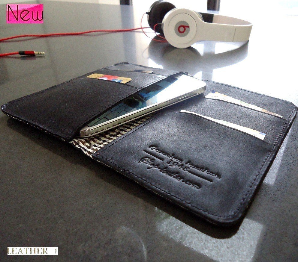genuine real leather Case for HTC ONE and 4 Galaxy S4 book wallet handmade s3 m7