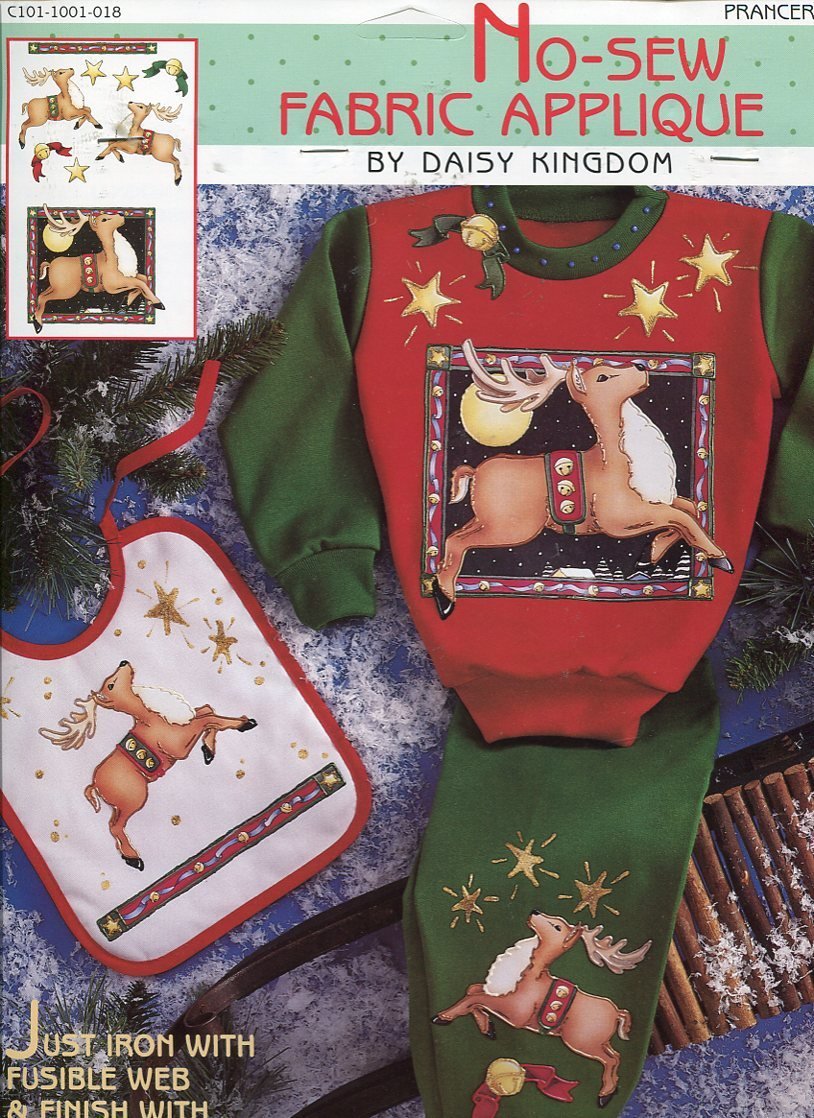 Daisy Kingdom No-Sew Fabric Christmas Reindeer PRANCER Applique