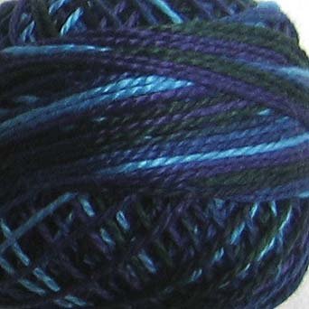 M58 Midnight Sea Pearl Cotton size 12 Valdani Variegated q1