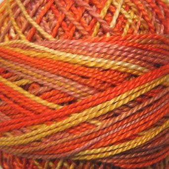 M7 Fall Leaves Pearl Cotton size 8 Valdani Variegated q6