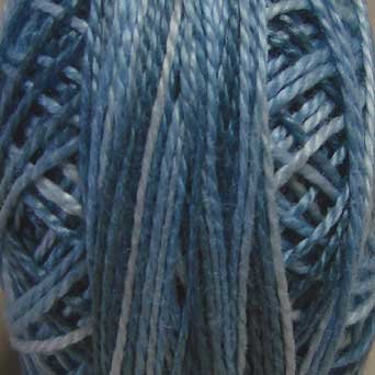 M68 Blue Clouds - Pearl Cotton size 8 - Valdani Variegated q6