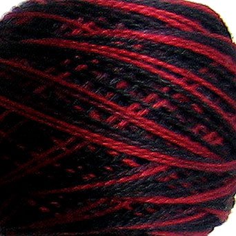 M48 Red Eclipse Pearl Cotton size 8 Valdani Variegated q1