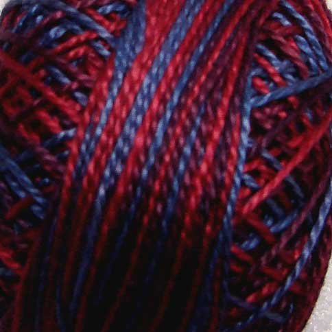 M77 Red Navy - Pearl Cotton size 8 - Valdani Variegated q1