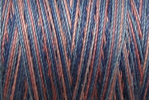 M25 Dusty Pinks and Blues 35 wt 500m Valdani Hand Dyed Variegated Cotton Thread q1