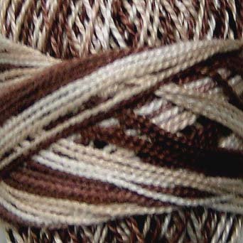 M0 M Cappuccino Pearl Cotton size 8 Valdani Variegated q1