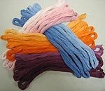Hand Dyed Solid Cotton Floss Valdani - Set of 6 color tonalities 30 skeins Free Ship US xd
