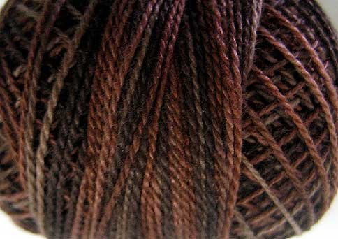 O547 Burnt Chocolate Pearl Cotton size 12 Valdani Overdyed 0547 q6