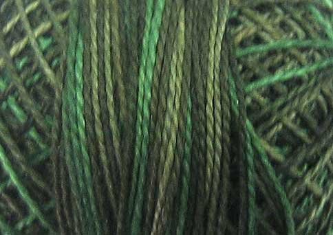 O539 Evergreens Pearl Cotton size 12 Valdani Overdyed 0539 q6